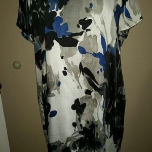 Ril's Dress Abstract Floral Dress Short Sleeve